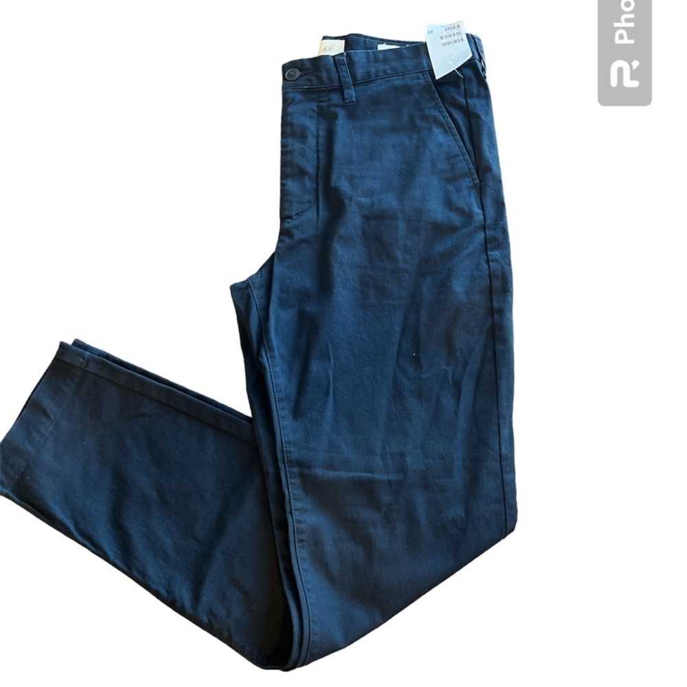 NWT H&M Navy Slim Fit Stretch Pants Size 30/32 Pockets Zipper Closure